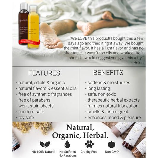 Sensual Edible Massage Oil - 4 Flavor Sample Pack