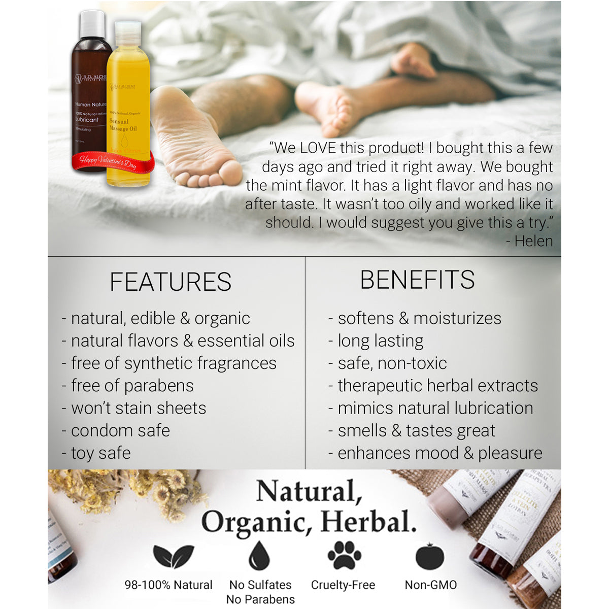 Sensual Edible Massage Oil - 4 Flavor Sample Pack