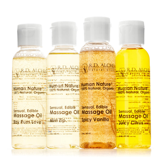 Sensual Edible Massage Oil - 4 Flavor Sample Pack